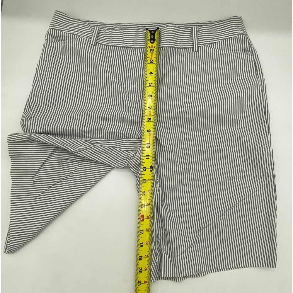 Talbots White and Navy Pinstripe Bermuda Shorts - Picture 5 of 9